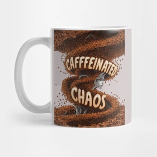 Caffeinated Chaos: A Surreal Coffee Bean Storm Mug